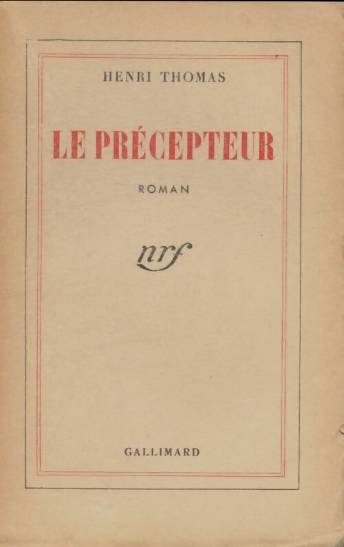 Livrenpoche : Le précepteur - Henri Thomas - Livre