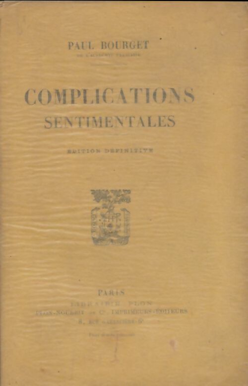 Livrenpoche : Complications sentimentales - Paul Bourget - Livre