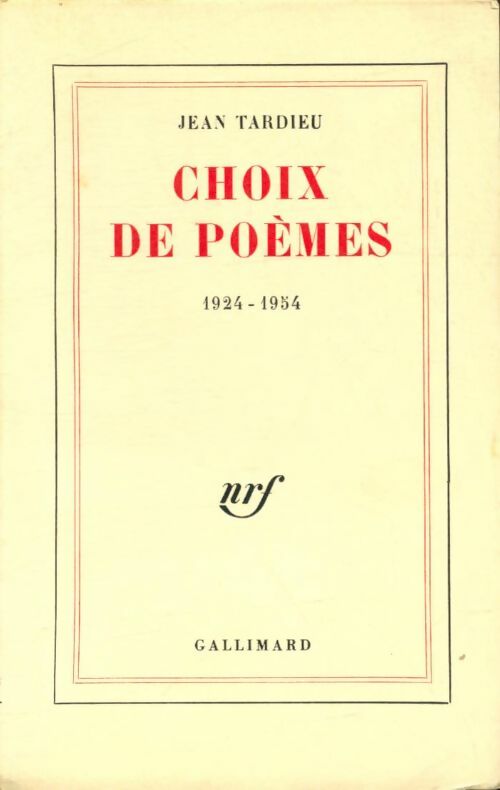 Livrenpoche : Choix de poèmes - Jean Tardieu - Livre