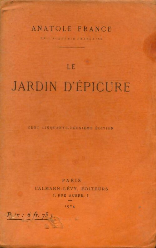Livrenpoche : Le jardin d'Epicure - Anatole France - Livre