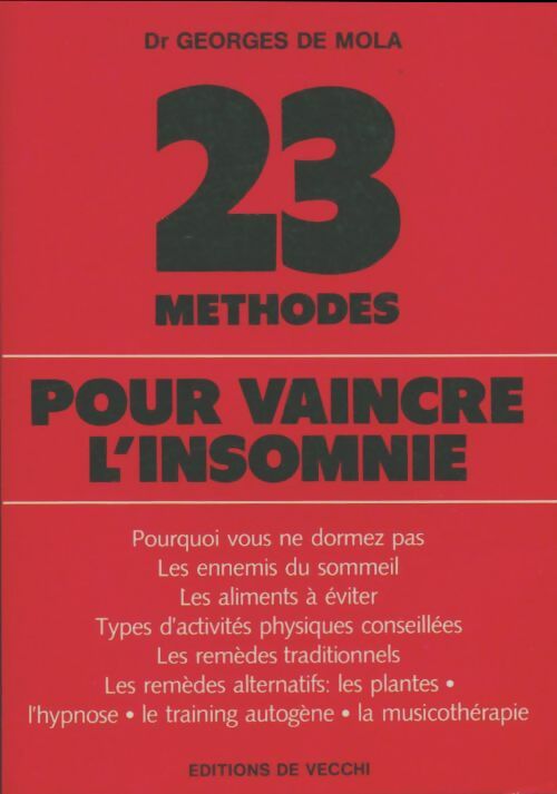 Livrenpoche : 23 méthodes pour vaincre l'insomnie - Georges De Mola - Livre