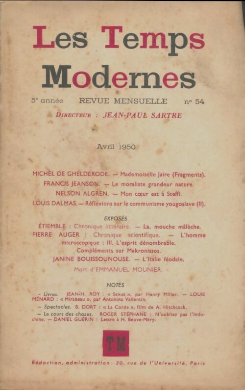 Livrenpoche : Les temps modernes n°54 - Collectif - Livre