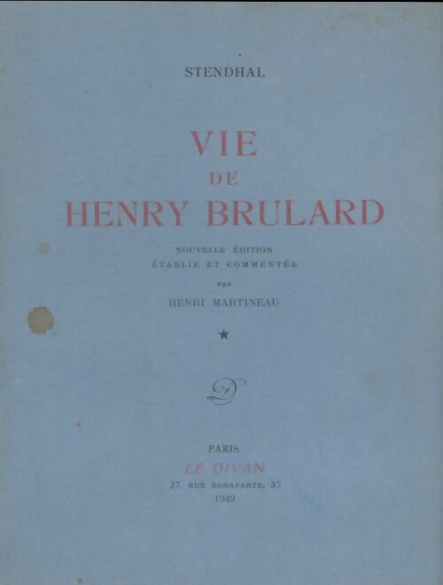 Livrenpoche : Vie de Henry Brulard Tome I - Stendhal - Livre