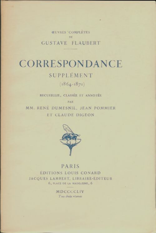 Livrenpoche : Correspondance supplement : 1864-1871 - Gustave Flaubert - Livre