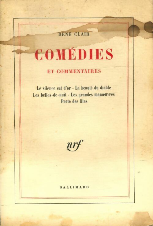 Livrenpoche : Comédies et commentaires - René Clair - Livre