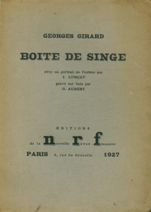 Livrenpoche : Boîte de singe - Georges Girard - Livre