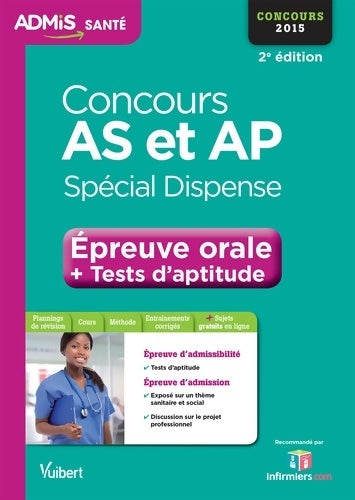 Livrenpoche : Concours as et ap épreuve orale et test spécial dispense 2015 - Collectif - Livre