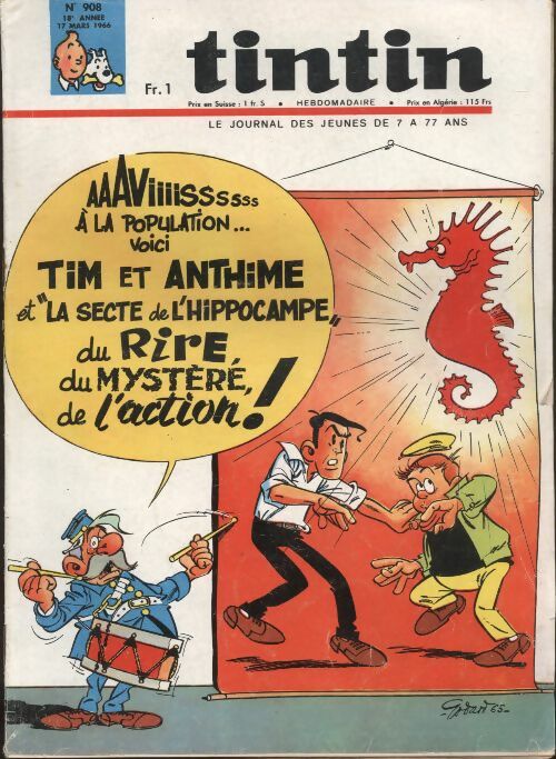 Livrenpoche : Tintin n°908 : Avis à la population voici Tim et Anthime et "la secte de l'hippocampe" - Collectif - Livre