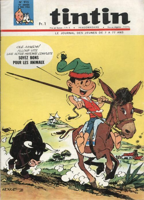 Livrenpoche : Tintin n°915 : Soyez bons pour les animaux - Collectif - Livre