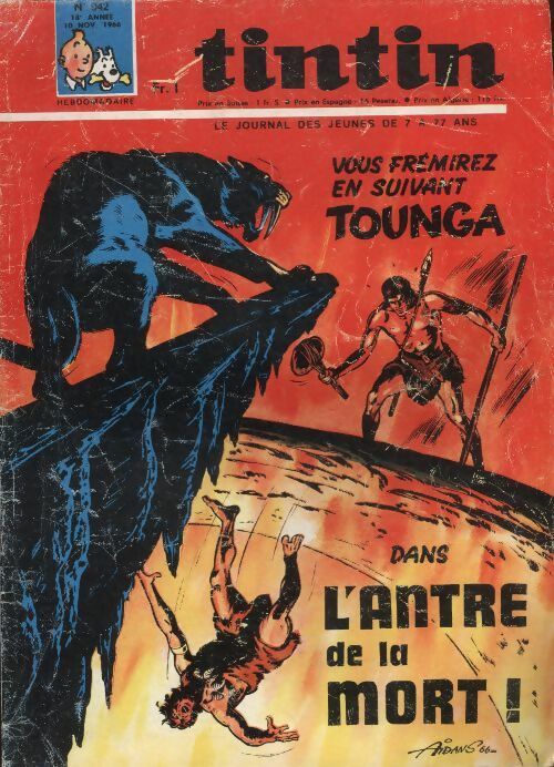 Livrenpoche : Tintin n°942 : Vous frémirez en suivant Tounga dans l'antre de la mort ! - Collectif - Livre