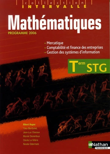 Livrenpoche : Maths ter STG spec mcg (interv) el 2006 - Albert Hugon - Livre