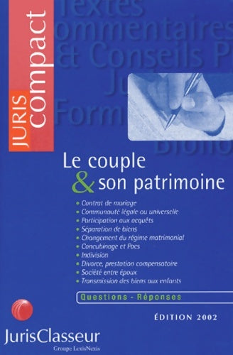 Livrenpoche : Le couple et son patrimoine - Collectif - Livre