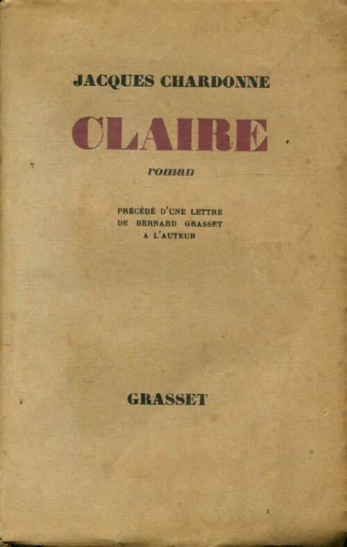 Livrenpoche : Claire - Jacques Chardonne - Livre