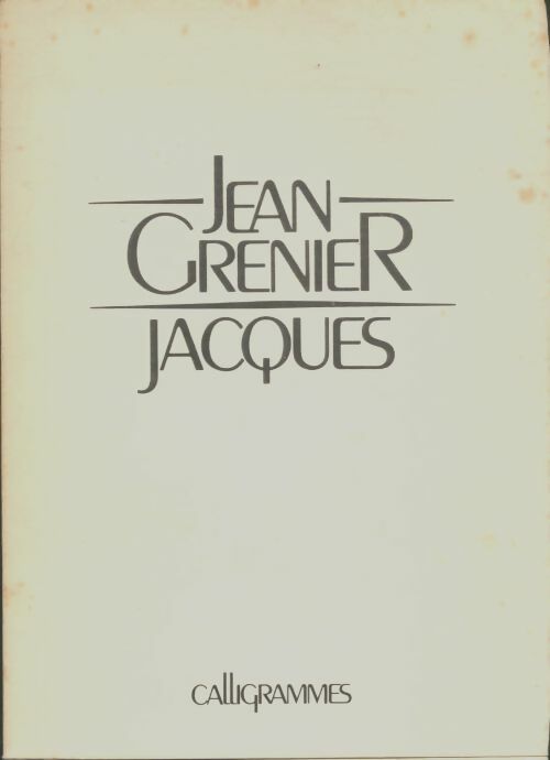 Livrenpoche : Jacques - Jean Grenier - Livre