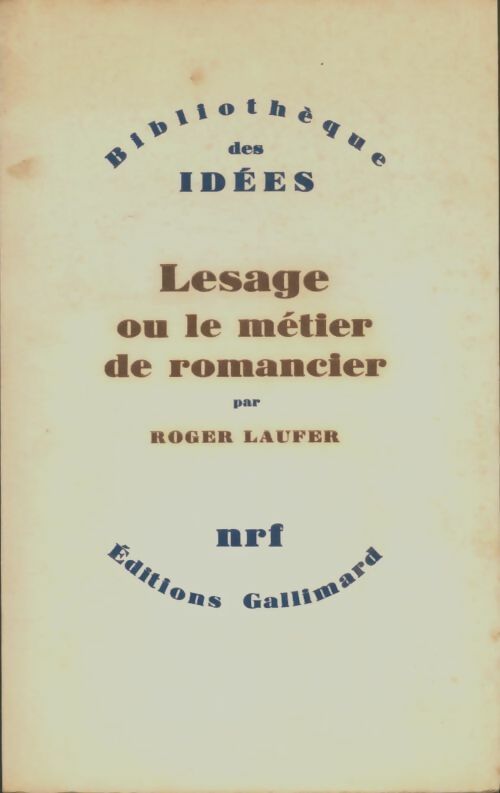 Livrenpoche : Lesage ou le Métier de romancier - R. Laufer - Livre