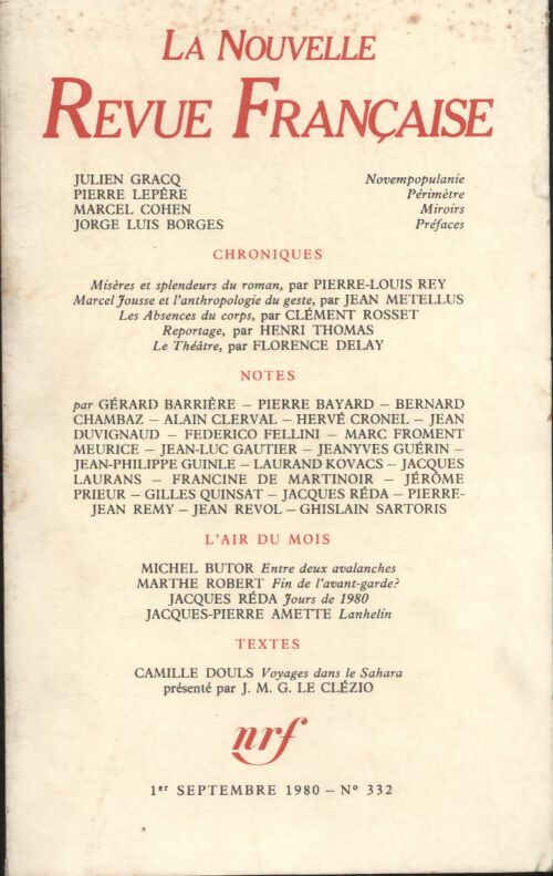 Livrenpoche : La nouvelle revue Française n°332 - Collectif - Livre