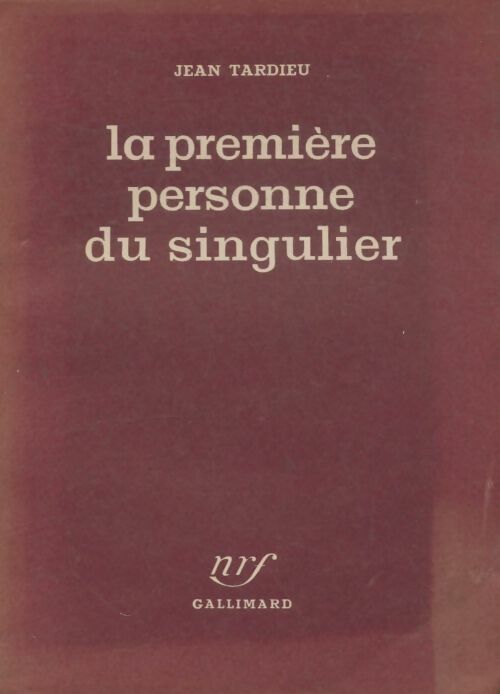 Livrenpoche : La première personne du singulier - Jean Tardieu - Livre