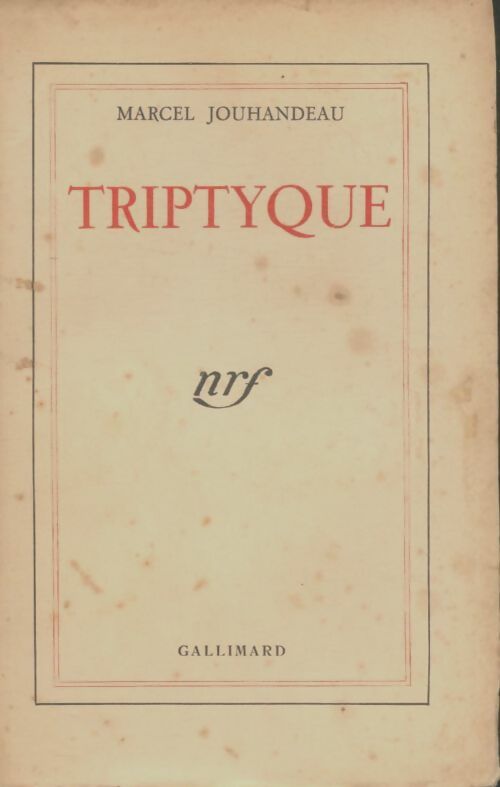 Livrenpoche : Triptyque - Marcel Jouhandeau - Livre
