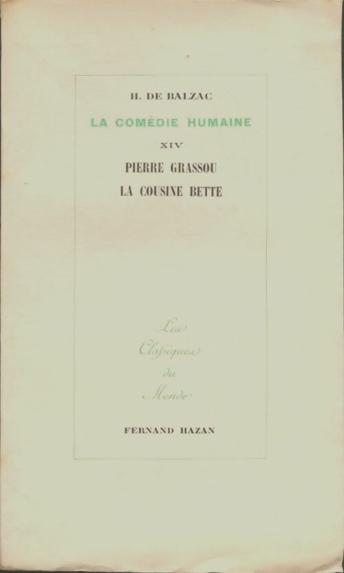 Livrenpoche : La comédie humaine Tome XIV - Honoré De Balzac - Livre