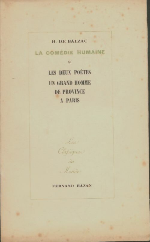 Livrenpoche : La comédie humaine Tome X - Honoré De Balzac - Livre