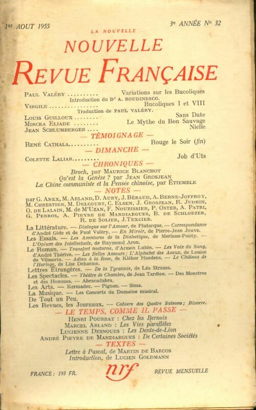 Livrenpoche : La nouvelle revue Française n°32 - Collectif - Livre