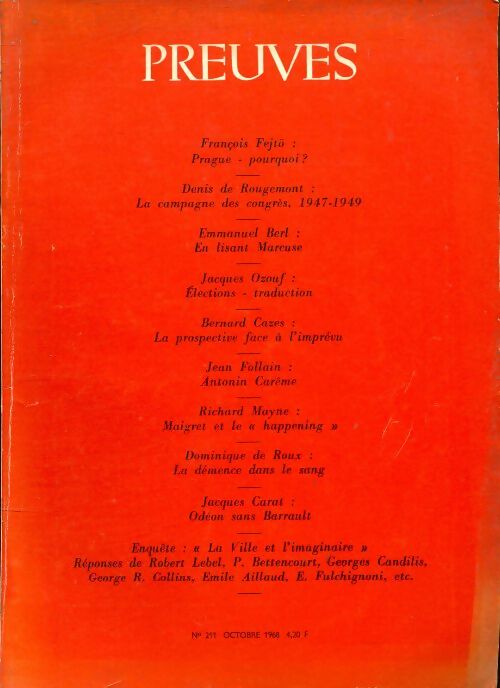 Livrenpoche : Preuves n°211 - Collectif - Livre