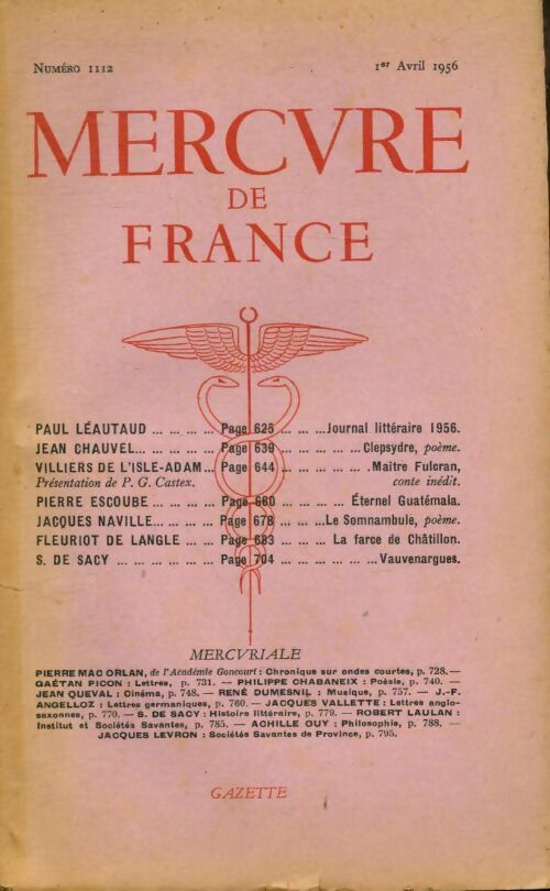 Livrenpoche : Mercure de France n°1112 - Collectif - Livre