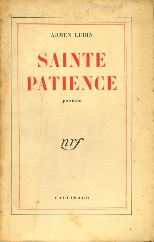 Livrenpoche : Sainte patience - Armen Lubin - Livre