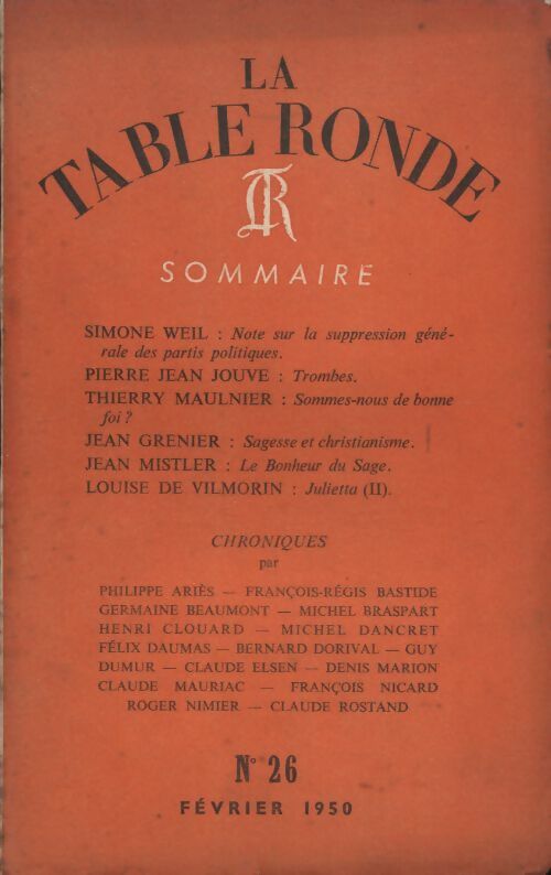 Livrenpoche : La table ronde n°26 - Collectif - Livre