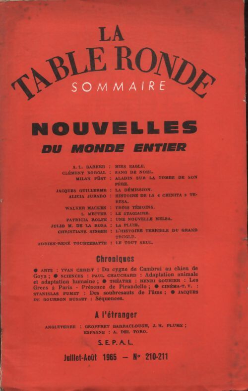 Livrenpoche : La table ronde n°210-211 - Collectif - Livre