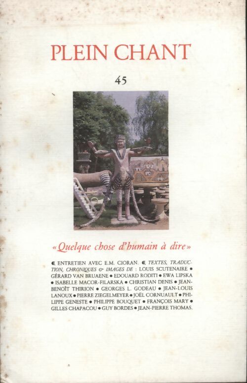 Livrenpoche : Plein chant n°45 : Quelque chose d'humain - Collectif - Livre