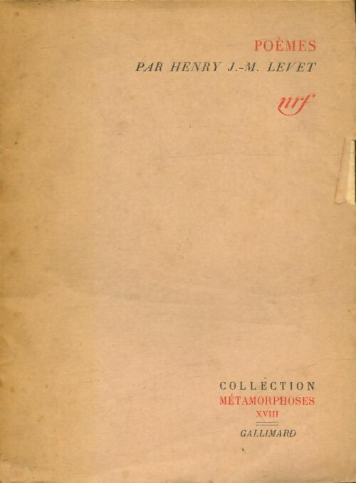 Livrenpoche : Poèmes - H.J.-M. Levet - Livre