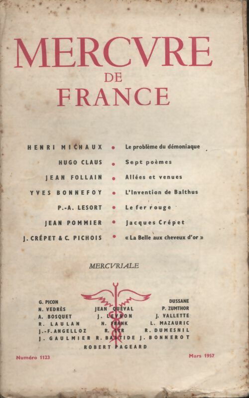 Livrenpoche : Mercure de France n°1123 - Collectif - Livre