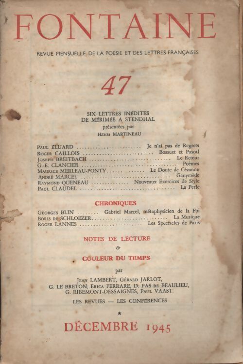 Livrenpoche : Fontaine n°47 - Collectif - Livre