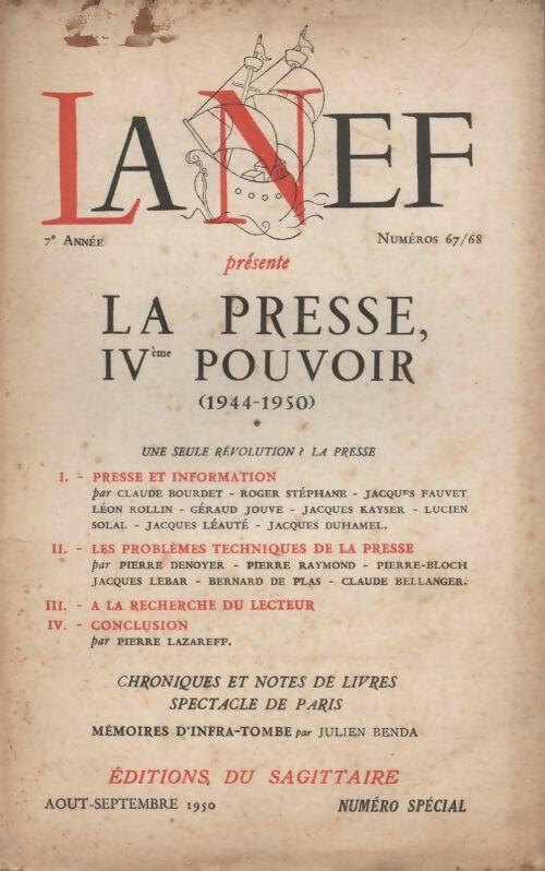 Livrenpoche : La nef n°67-68 : La presse et le pouvoir - Collectif - Livre
