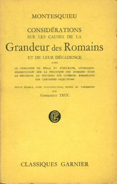 Livrenpoche : Considérations sur les causes de la grandeur des romains et leur décadence - Montesquieu - Livre