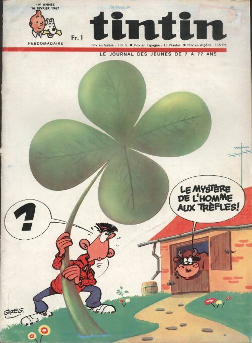 Livrenpoche : Tintin n°956 : Le mystère de l'homme aux trèfles ! - Collectif - Livre