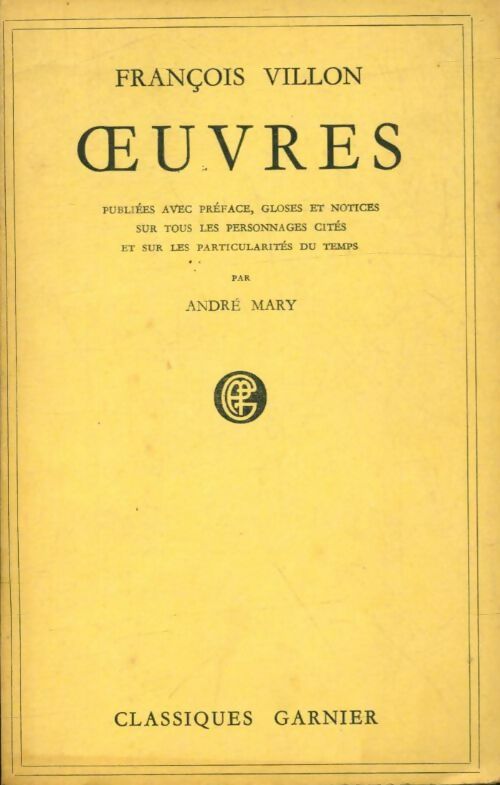 Livrenpoche : Oeuvres - François Villon - Livre