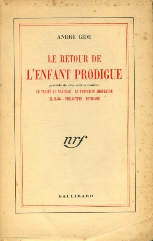 Livrenpoche : Le retour de l'enfant prodigue - André Gide - Livre