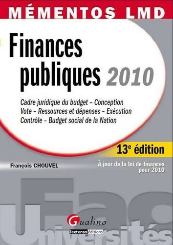 Livrenpoche : Finances publiques 2010 - François Chouvel - Livre