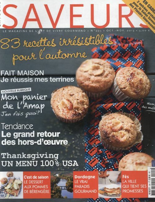 Livrenpoche : Saveurs n°205 : 83 recettes irrésistibles pour l'automne - Collectif - Livre