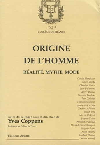 Livrenpoche : Origine de l'homme : realité mythe mode - Coppens Yves - Livre