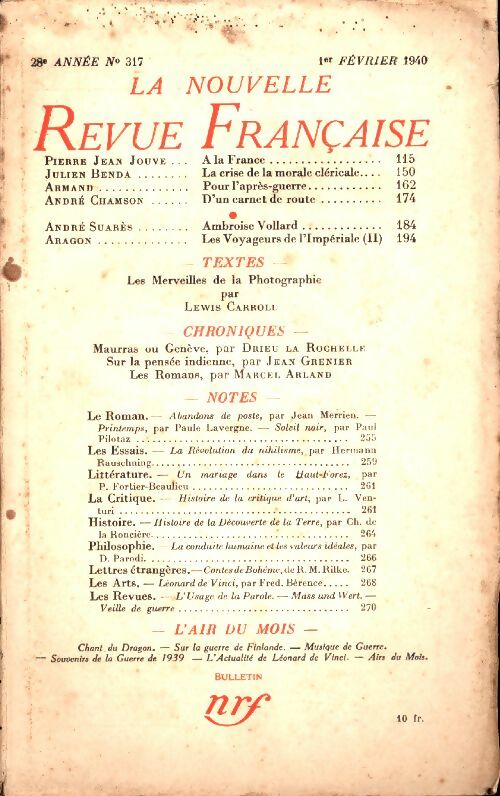 Livrenpoche : La Nouvelle Revue Française n°317 - Collectif - Livre