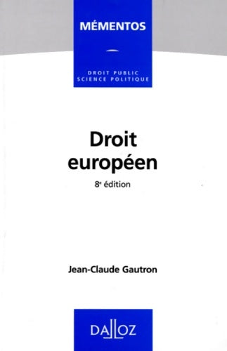 Livrenpoche : Droit européen - Jean-Claude Gautron - Livre