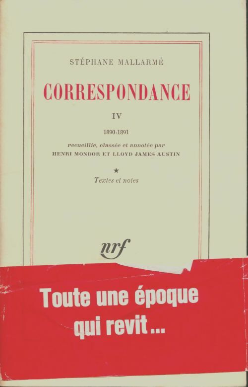 Livrenpoche : Correspondance Tome IV : 1890-1891 - Stéphane Mallarmé - Livre
