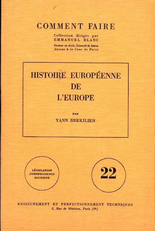 Livrenpoche : Histoire européenne de l'Europe - Yann Brékilien - Livre
