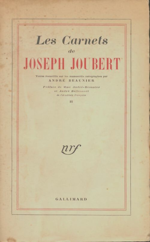 Livrenpoche : Les carnets de Joseph Joubert Tome II - Joseph Joubert - Livre