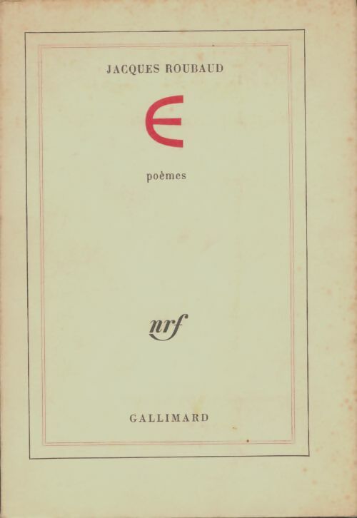 Livrenpoche : E - Jacques Roubaud - Livre