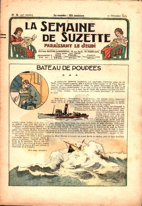 Livrenpoche : La semaine de Suzette 33e année n°3 : Bateau de poupées - Collectif - Livre