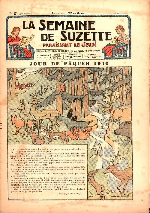 Livrenpoche : La semaine de Suzette 36e année n°17 : Jour de Pâques 1940 - Collectif - Livre